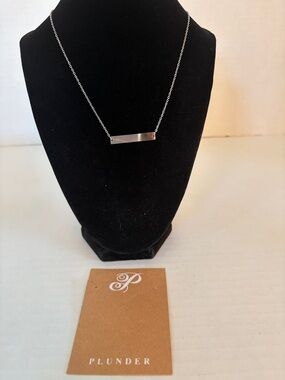 Plunder Silver Horizontal Bar Necklace - Silver
